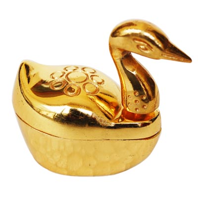 "WHITE METAL GOLDEN DUCK-002 - Click here to View more details about this Product